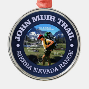 John Muir Trail (Hiker C) Silbernes Ornament