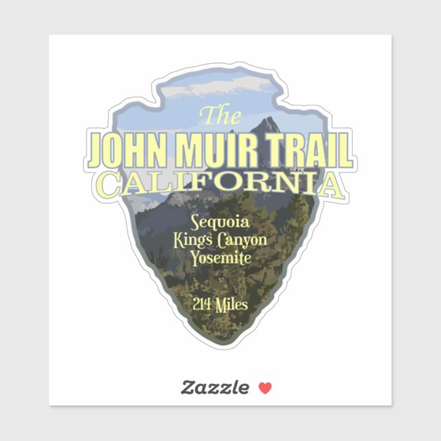 John Muir Trail (Pfeilspitzen) Aufkleber (Blatt)