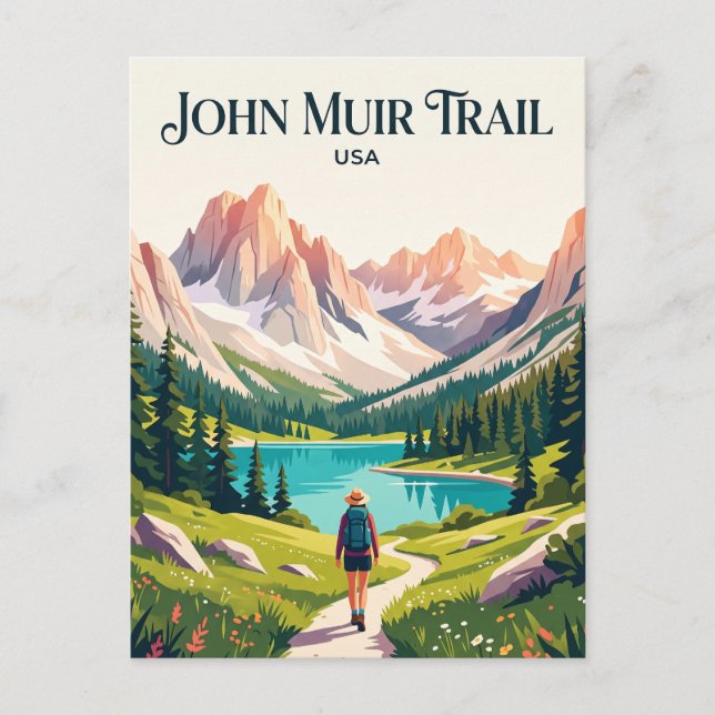 John Muir Trail USA Postkarte (Vorderseite)