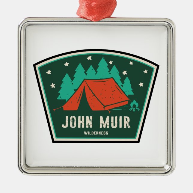 John Muir Wilderness California Camping Ornament Aus Metall (Vorne)