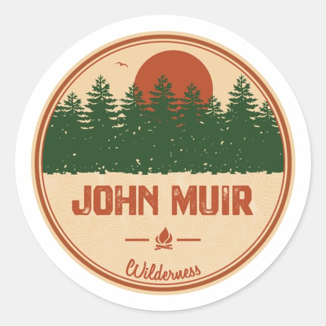 John Muir Wilderness California Runder Aufkleber (Vorderseite)