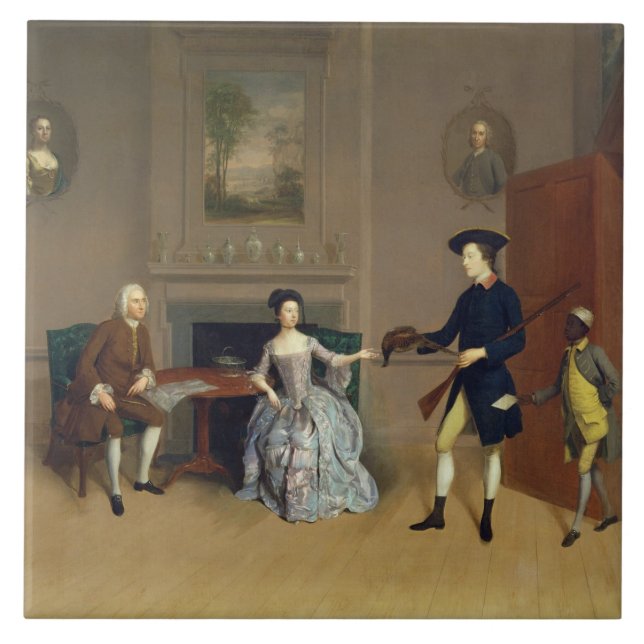 John Orde, mit seiner Ehefrau Anne und sein Fliese (Vorderseite)