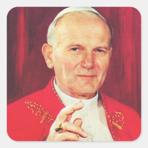 John Paul II Bishop von Rom Quadratischer Aufkleber