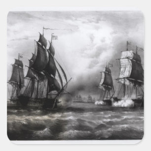 John Paul Jones "Förster-" Schiff, 1793 Quadratischer Aufkleber
