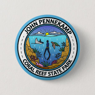 John Pennekamp Coral Reef Staat Park Travel Art Button