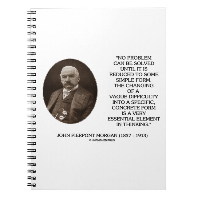 John Pierpont Morgan No Problem Can Be Solved Notizblock (Vorderseite)
