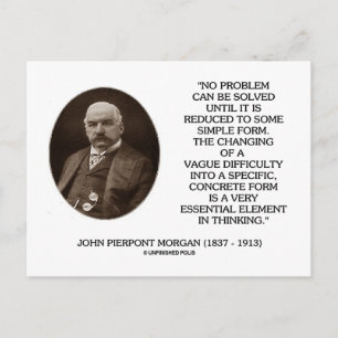 John Pierpont Morgan No Problem Can Be Solved Postkarte