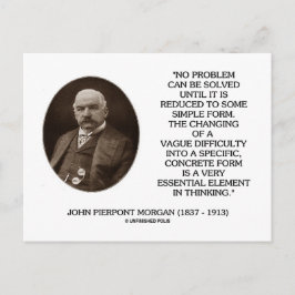 John Pierpont Morgan No Problem Can Be Solved Postkarte