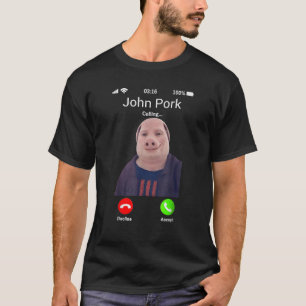 John Pork nennt Joke Funny Meme Graphics Men W T-Shirt