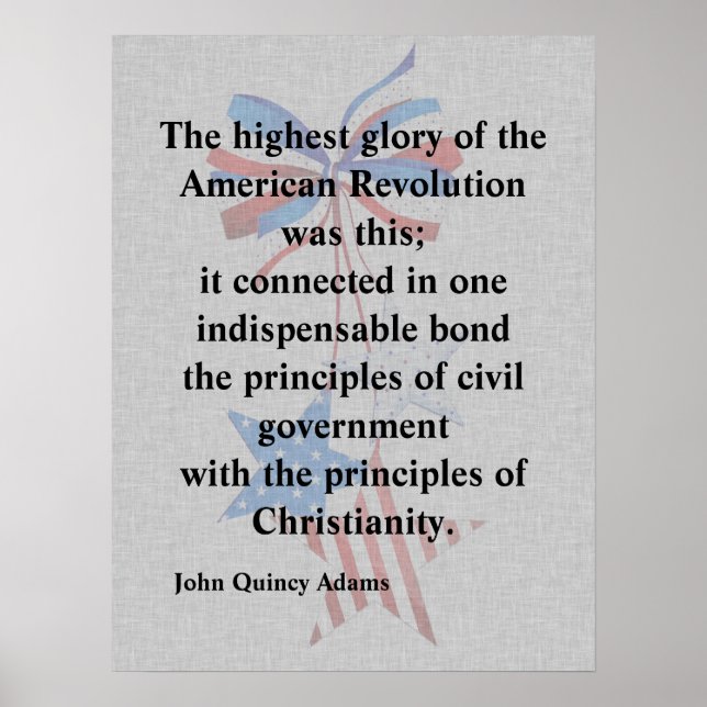 John Quincy Adams Patriotisches Zitat Poster (Vorne)