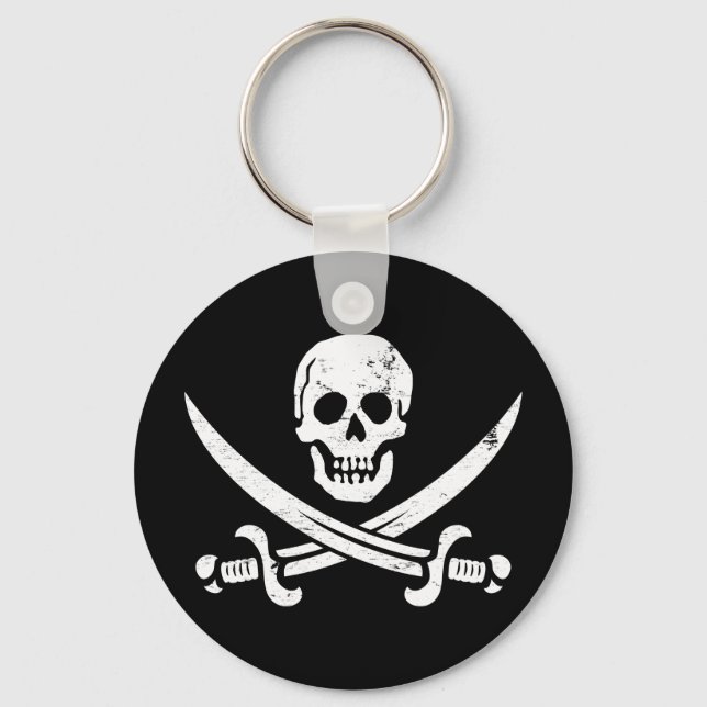 John Rackham (Calico Jack) Pirate Flag Piratenflag Schlüsselanhänger (Vorderseite)