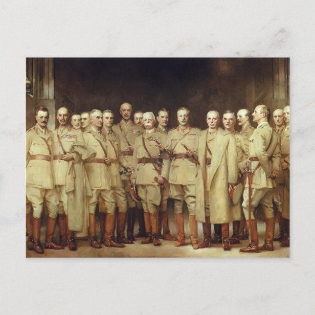 John Sargent - Allgemeine Offiziere des Ersten Wel Postkarte (Vorderseite)