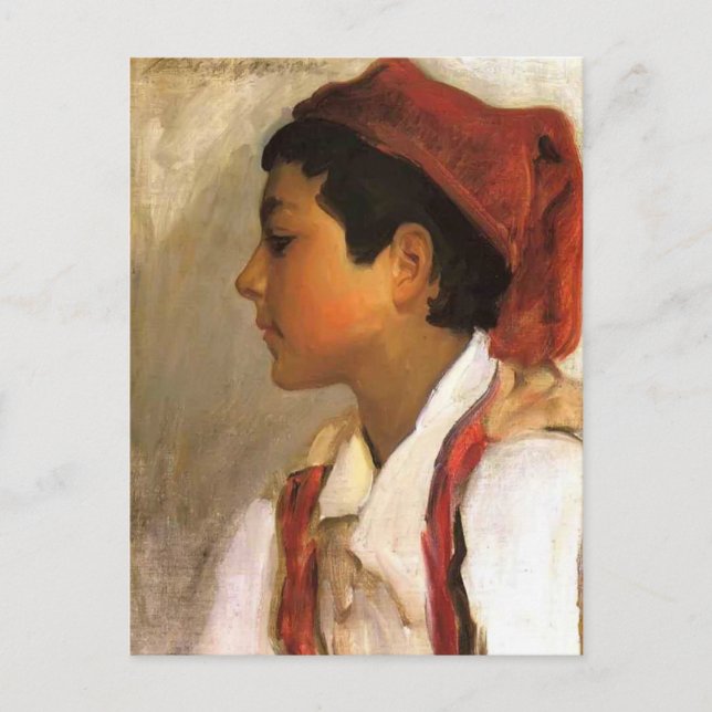 John Sargent - Leiter eines neapolitanischen Junge Postkarte (Vorderseite)