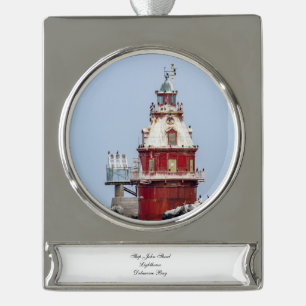 John Shoal Leuchtturm Banner-Ornament Silber