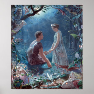 John Simmons Hermia und Lysander A Midsommernacht Poster