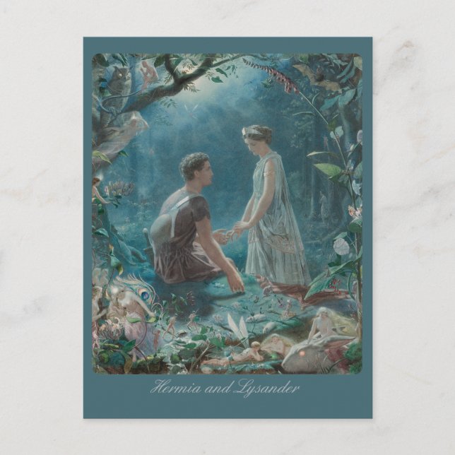 John Simmons Hermia und Lysander Mittelsommer CC07 Postkarte (Vorderseite)