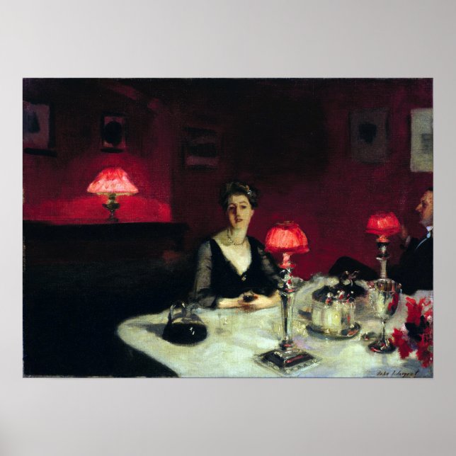 John Singer Sargent A Dinner Table Poster (Vorne)