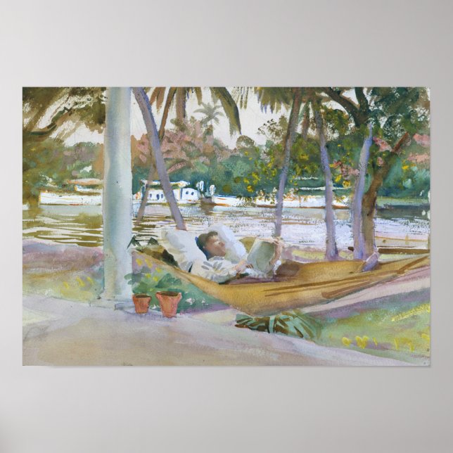 John Singer Sargent - Abbildung in Hammock, Florid Poster (Vorne)
