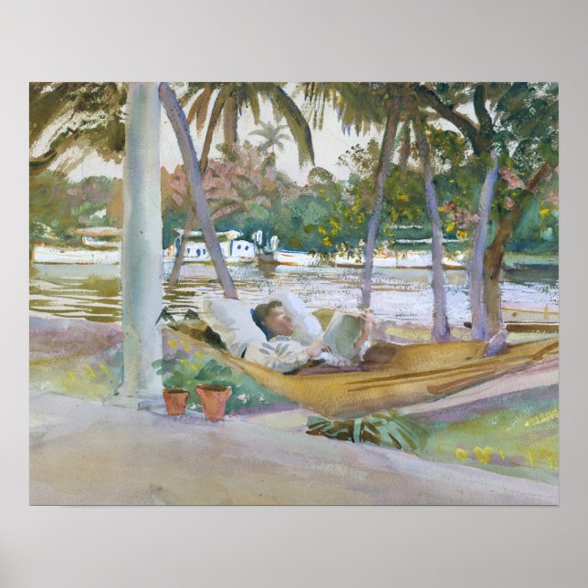John Singer Sargent - Abbildung in Hammock, Florid Poster (Vorne)