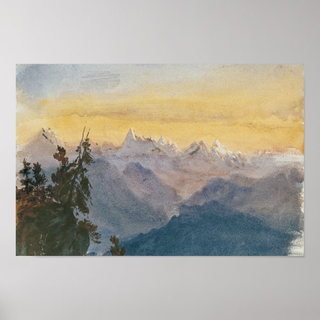 John Singer Sargent - Blick vom Pilatus Poster (Vorne)