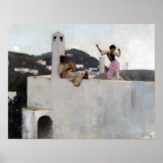 John Singer Sargent Capri Girl auf dem Dach Poster (Vorne)