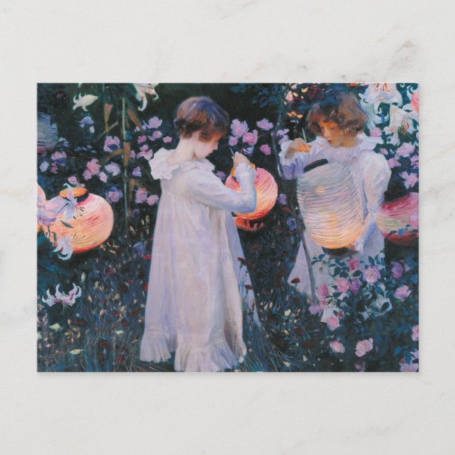 John Singer Sargent - Carnation, Lily, Lily, Rose. Postkarte (Vorderseite)