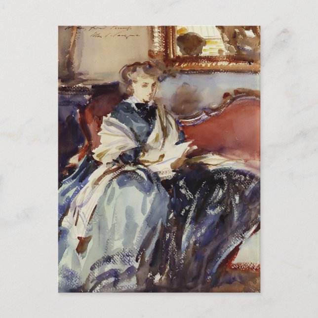 John Singer Sargent: Das grüne Kleid Postkarte (Vorderseite)