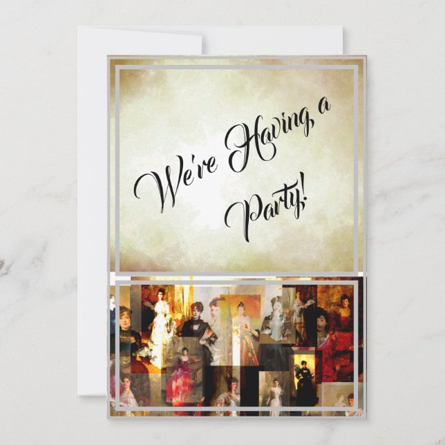 John Singer Sargent Elegant Lady Portrait Collage Einladung (Vorderseite)