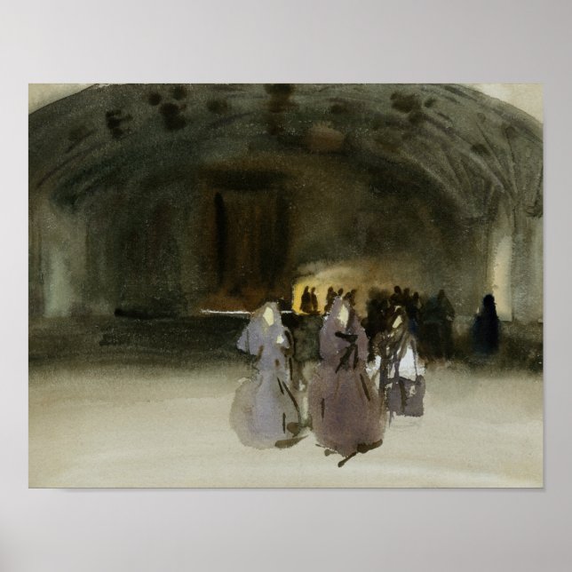 John Singer Sargent - Frauen nähern sich Poster (Vorne)