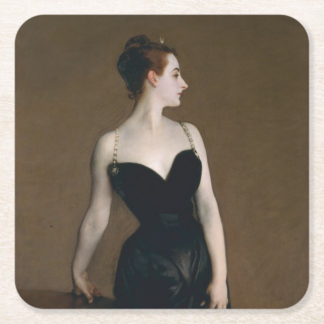 John Singer Sargent Madame X Classic Portrait Rechteckiger Pappuntersetzer (Vorderseite)