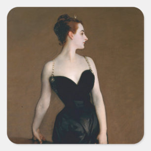 John Singer Sargent Madame X-Porträt Moody Quadratischer Aufkleber