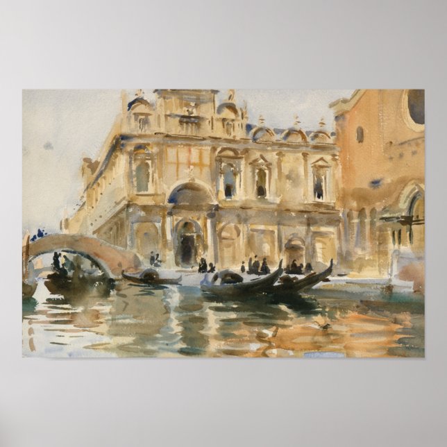John Singer Sargent - Rio dei Mendicanti, Venedig Poster (Vorne)