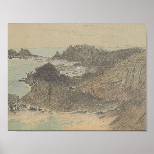 John Singer Sargent - Rocky Coast Poster (Vorne)