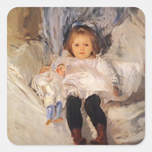 John Singer Sargent - Ruth Sears Bacon Quadratischer Aufkleber (Vorderseite)