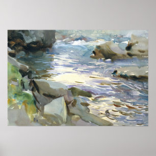 John Singer Sargent - Stream and Rocks Poster