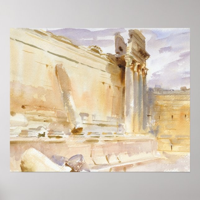John Singer Sargent - Tempel Bacchus, Baalbek Poster (Vorne)