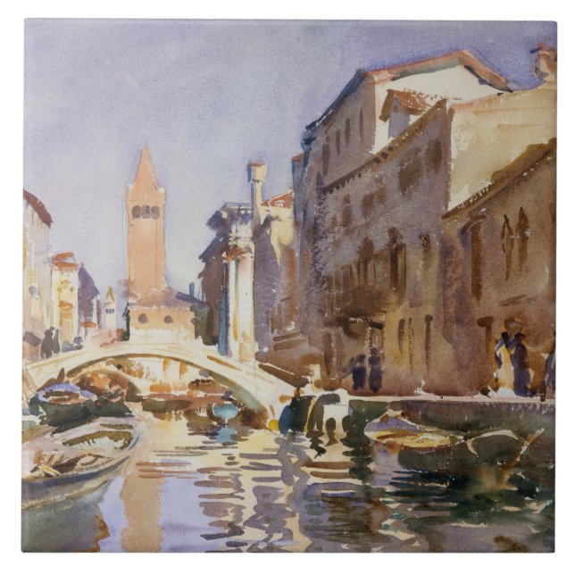 John Singer Sargent - Venezianischer Kanal Fliese (Vorderseite)