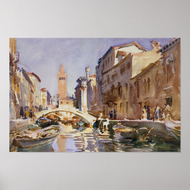 John Singer Sargent - Venezianischer Kanal Poster (Vorne)