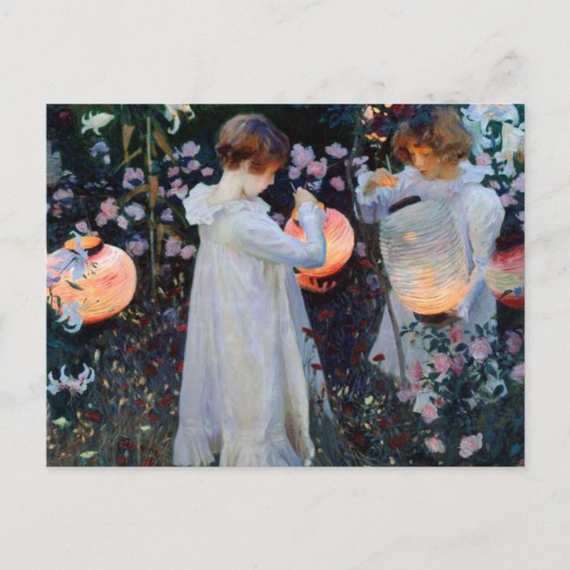 John Singer Sargent's Carnation, Lily, Lily, Rose Postkarte (Vorderseite)