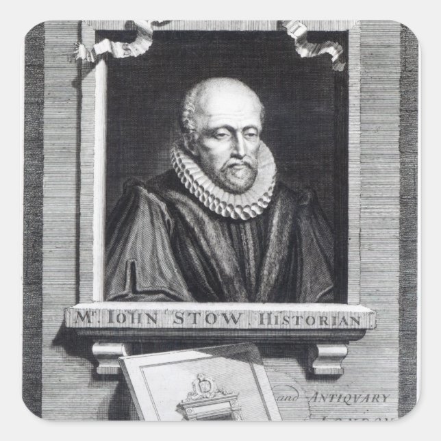 John Stow Quadratischer Aufkleber (Vorderseite)