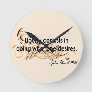 John Stuart Mill Runde Wanduhr
