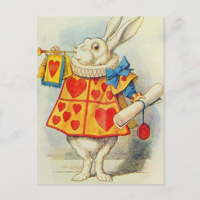 John Tenniel | Weißes Kaninchen Postkarte (Vorderseite)