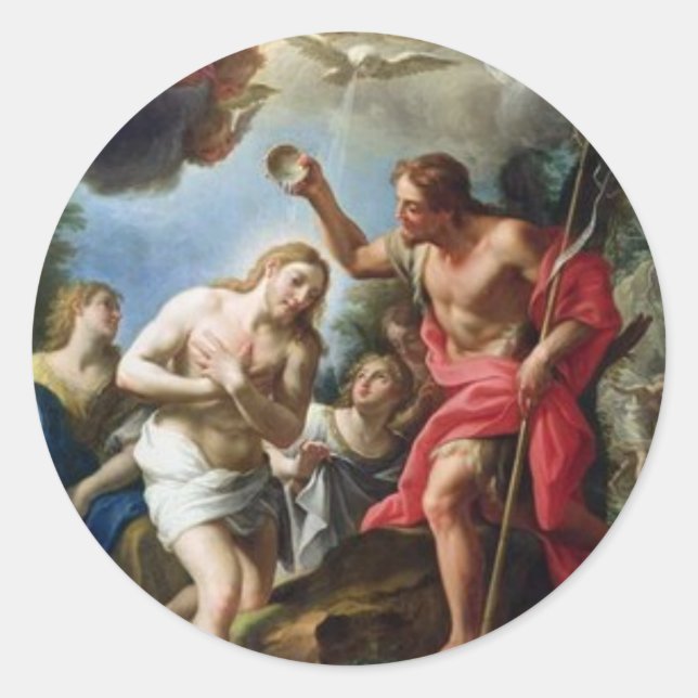 John-the-Baptist-taufen-Christ-by-Trevisani Runder Aufkleber (Vorderseite)