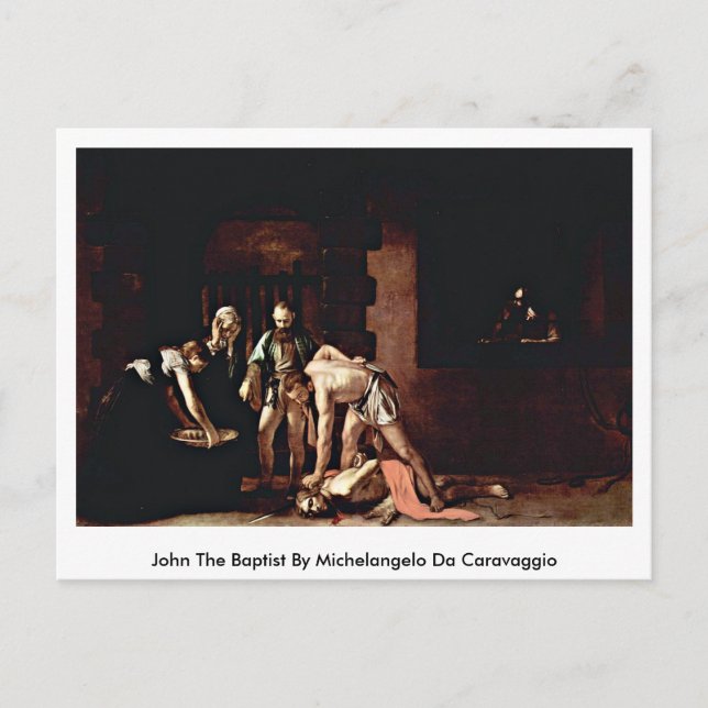 John The Baptist von Michelangelo Da Caravaggio Postkarte (Vorderseite)