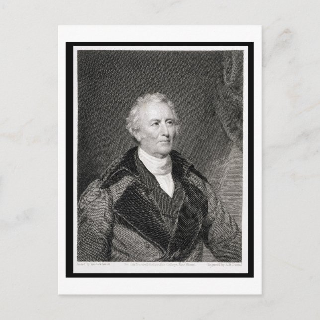 John Trumbull (1756-1843), graviert von Asher Brow Postkarte (Vorderseite)