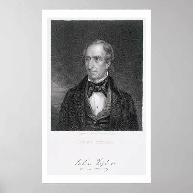John Tyler, eingraviert von John B. Forrest (1814- Poster (Vorne)