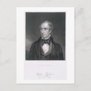 John Tyler, eingraviert von John B. Forrest (1814- Postkarte