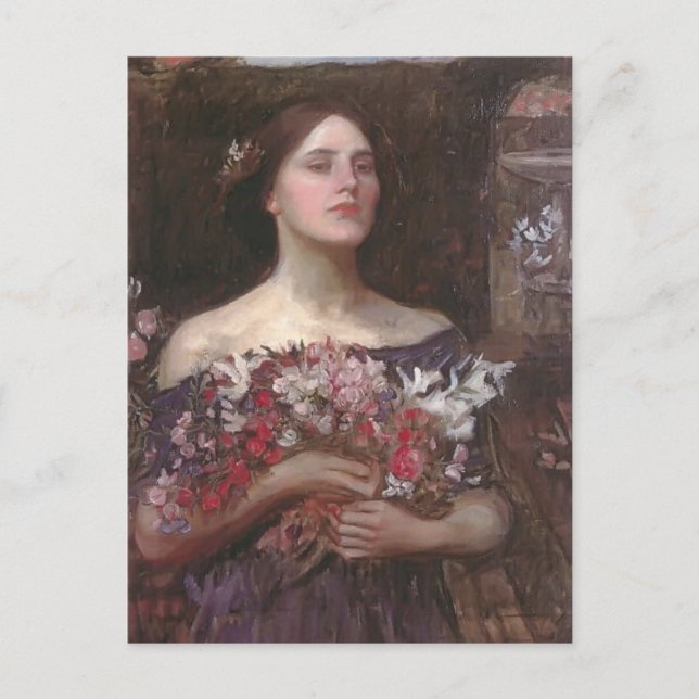 John Waterhouse- Gather Ye Rosenknospe oder Opheli Postkarte (Vorderseite)