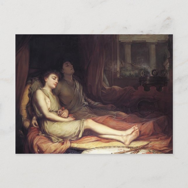 John Waterhouse - Sleep und sein halber Bruder Tod Postkarte (Vorderseite)