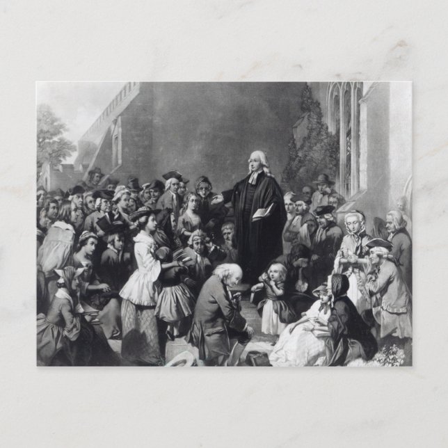 John Wesley preaching Postkarte (Vorderseite)